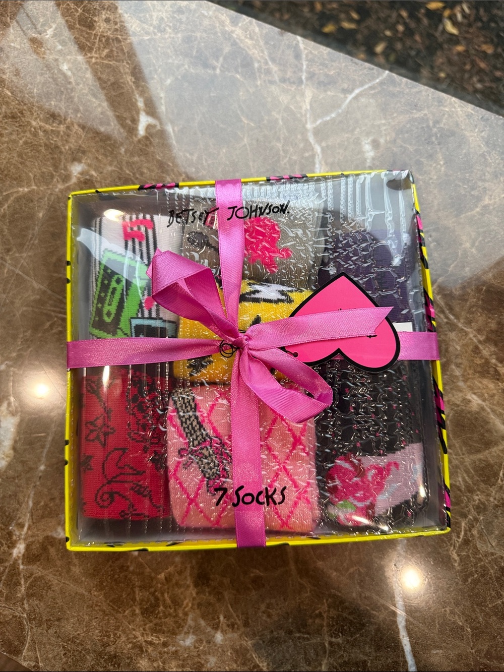 Betsey Johnson Pink Ribbon Multi-Color Women's Sock Gift Set